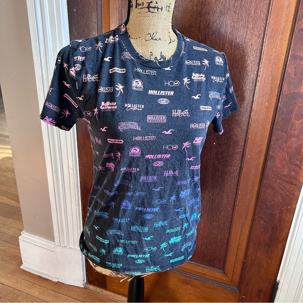 Hollister Multicolor Logo Pattern T-Shirt